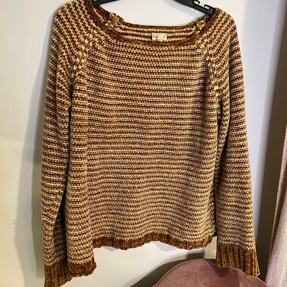 bohme Sweaters - Mustard orange and cream knit sweater